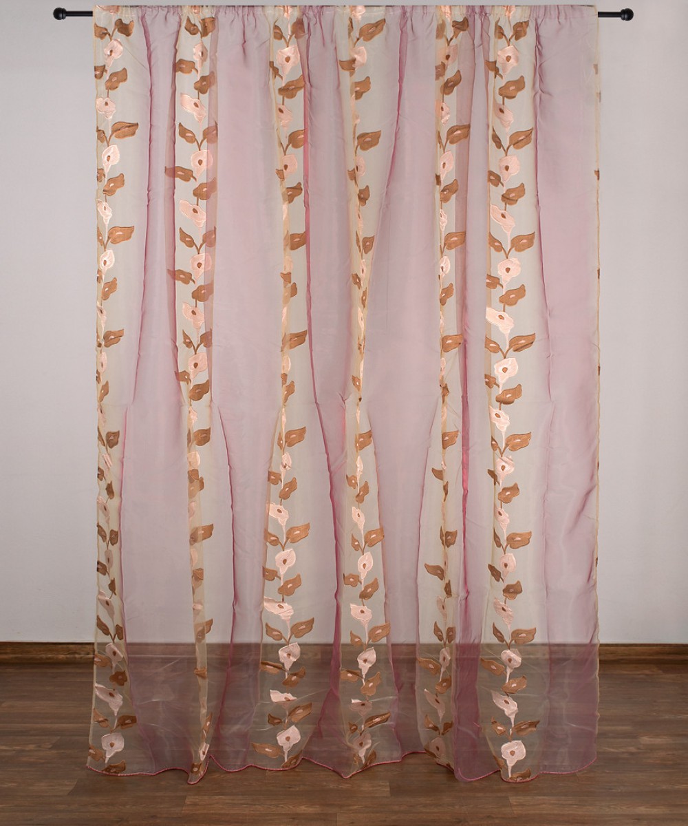 Κουρτίνα zj05 (280cm x 300cm) με τρέσα μωβ