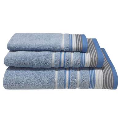 Πετσέτα ΚΟΜΒΟΣ Πεννιέ Satin Stripe  500γρ/μ² Light Blue Χειρός 30x50 - 7005905-5