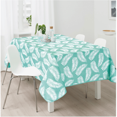  Unstainable Round Kitchen Tablecloth Palm Mint 150 Flamingo - 1930-3