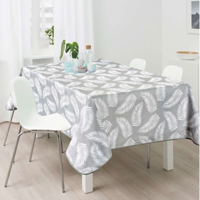 Unstainable Round Kitchen Tablecloth Palm Grey 150 Flamingo - 1931-3