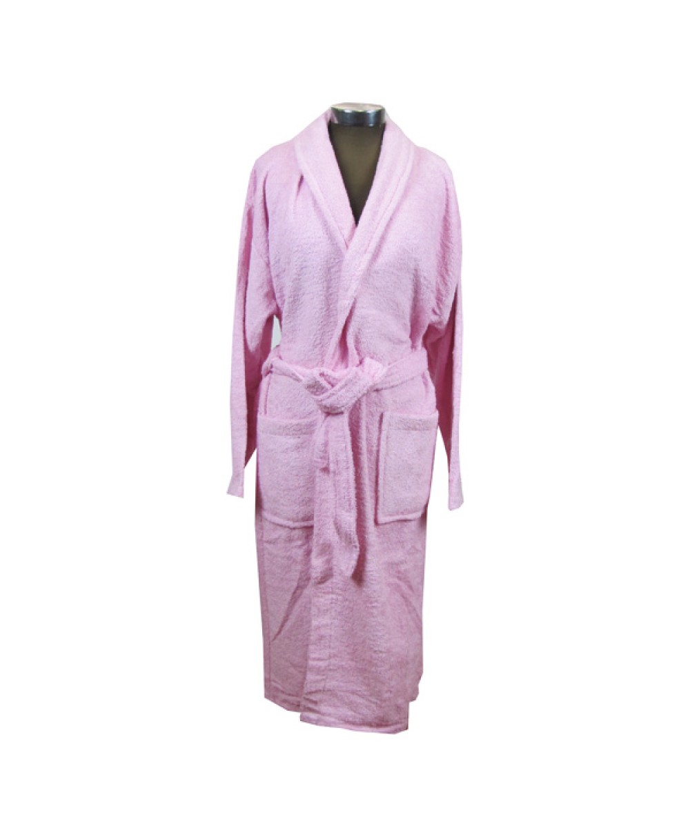 Pink adult's cotton bathrobe - 1131