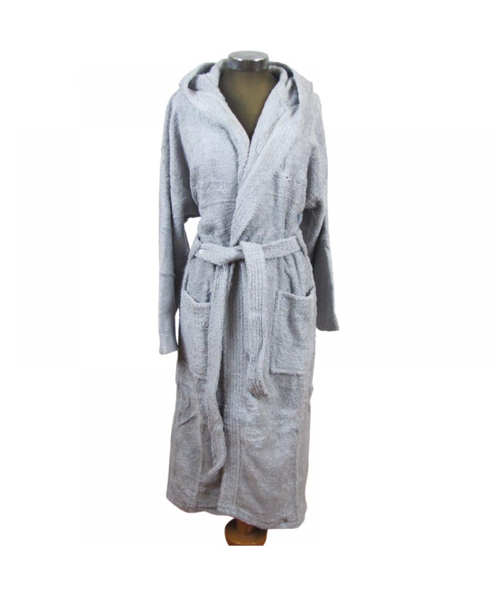 Adult's 100% cotton bathrobe Flamingo Grey - 1239