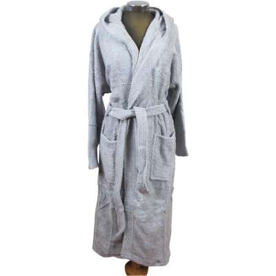 Adult's 100% cotton bathrobe Flamingo Grey - 1239