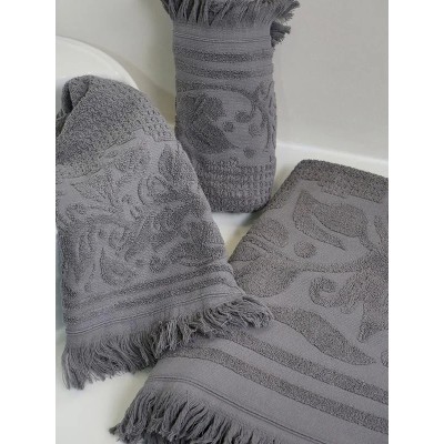 Bath Τowel Sunshine Crochet 5 Dark Grey 80Χ150 520gsm - 111-144-dgrey