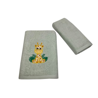 Σετ Παιδικές Πετσέτες Δύο Τεμαχίων 40x60 , 65Χ135 Astron Italy  Cute Giraffe - 379-1