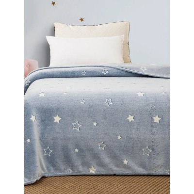 Baby Crib's Blanket Luminus Sunshine 110X140 Stars Blue- 041-53-stars-blue