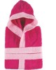 Fuchsia-pink children's bathrobe with hood - 9038