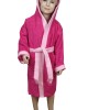 Φούξια-ροζ παιδικό μπουρνούζι με κουκούλα - 9038