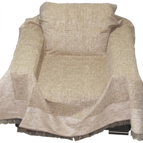 Soft Touch Chenille Throw for Armchair Beehive Beige 170X170 Ideato - 1827-1
