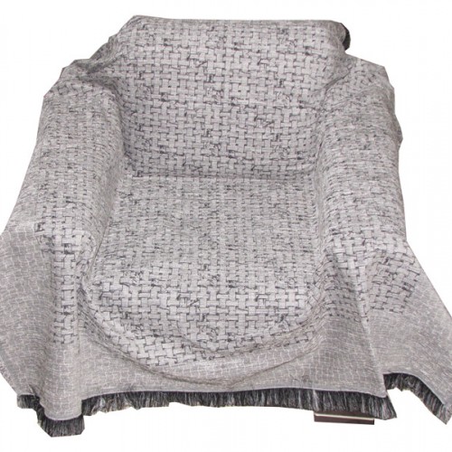 Three Pieces Soft Touch Chenille Sofa Throw Set Ideato Weave Grey - 1832-4
