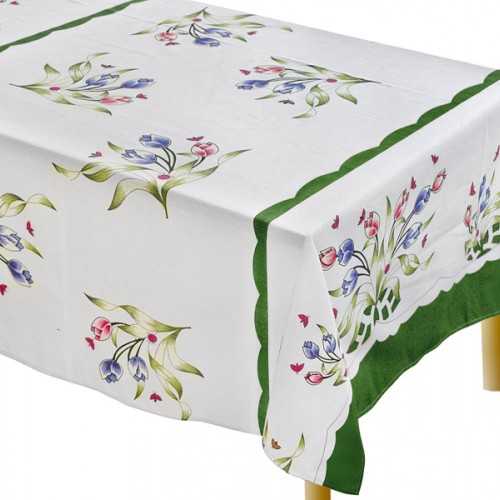 Floral Rectangular Tablecloth for Kitchen 140Χ220 - 2565-3