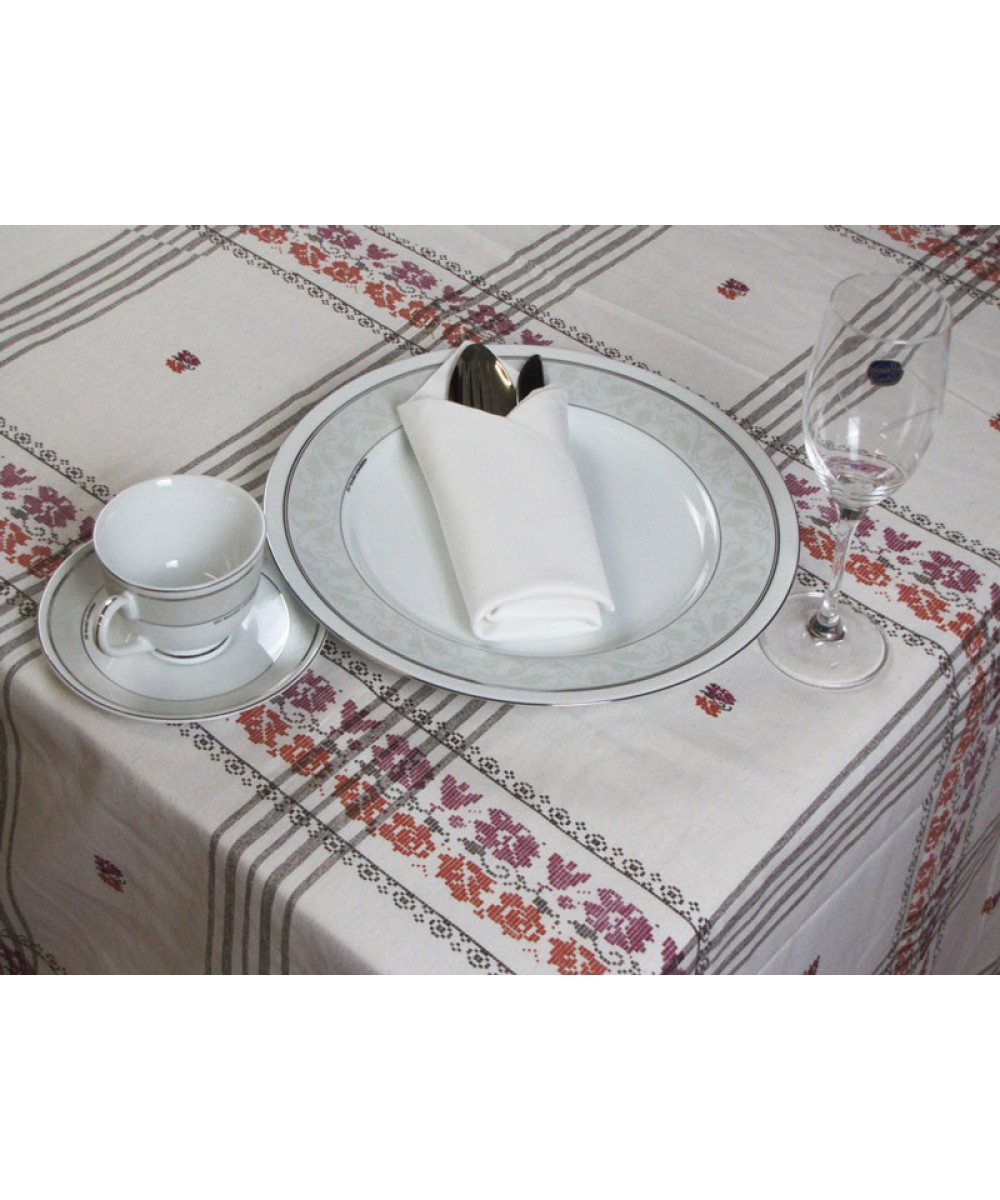 Printed Rectangular Tablecloth for Restaurants 140Χ220 - 1572-3