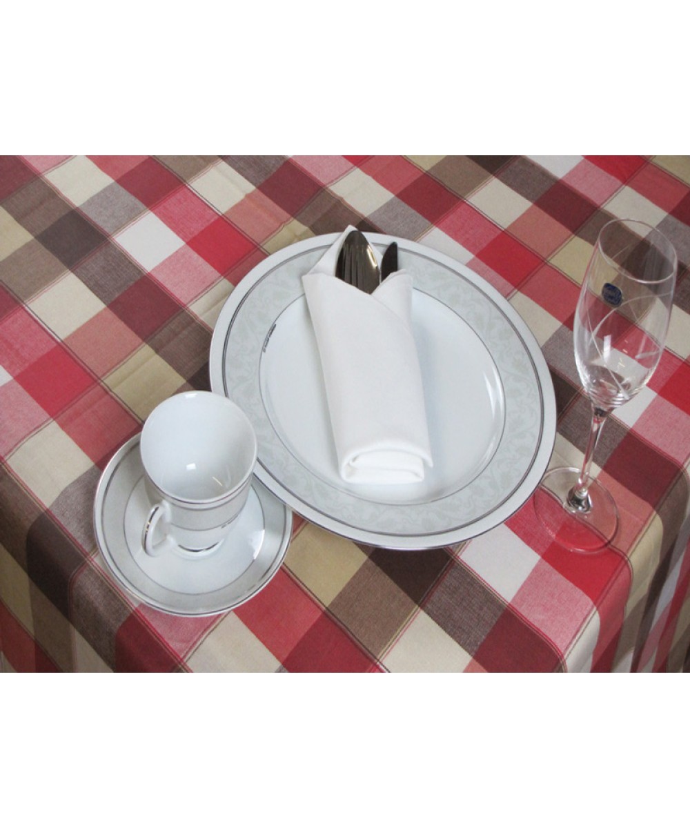 Printed Rectangular Tablecloth for Restaurants 140Χ220 - 1588-3