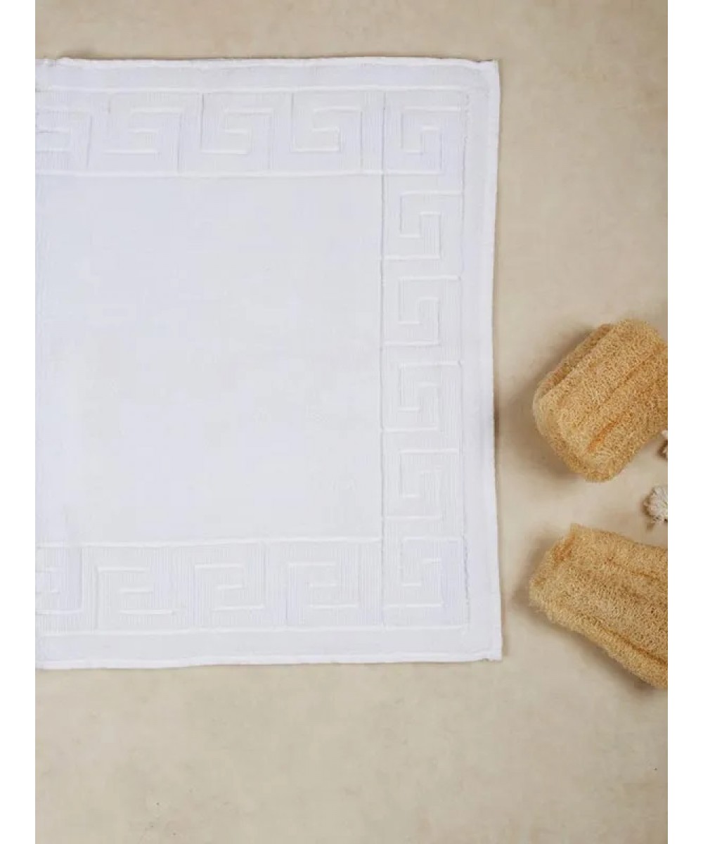 Cotton hotel bath rug With Meander 50X75 in White - 2007