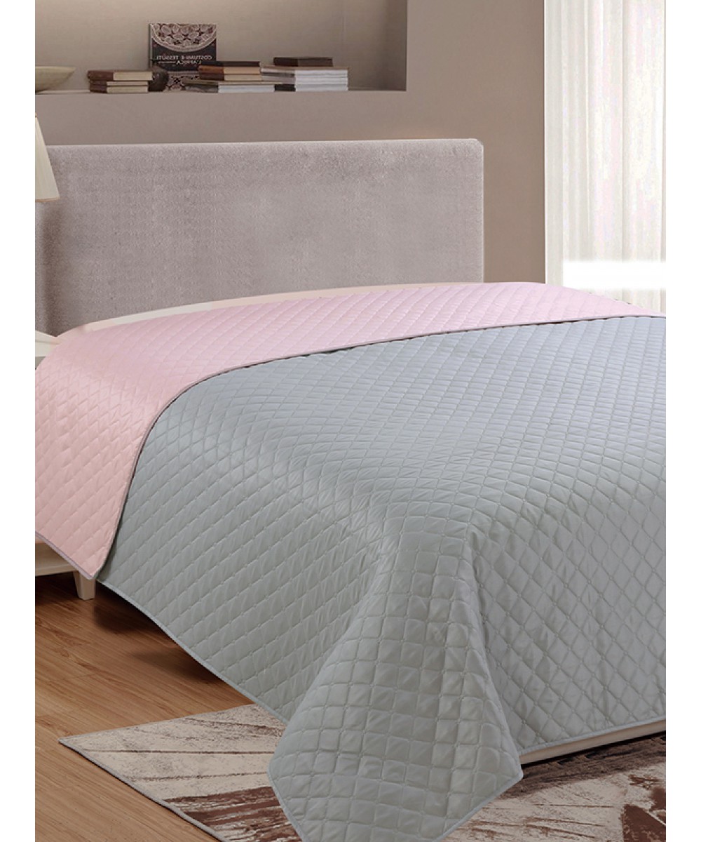 Semi-Double Blanket 160X220 Fiber Grey-Pink  - 131-17-gp