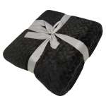  Κουβέρτα Le Blanc  Velour Flannel Black Διπλή 200Χ220 - 7001228-11
