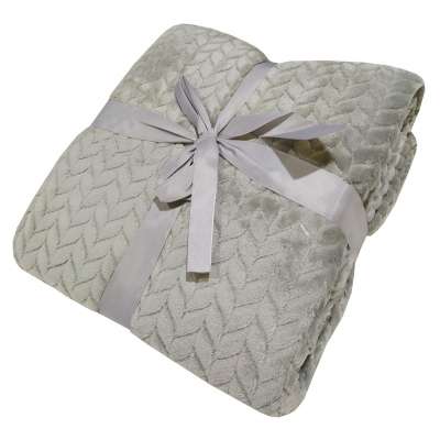  Κουβέρτα Le Blanc  Velour Flannel Light Grey Διπλή 200Χ220 - 7001228-13