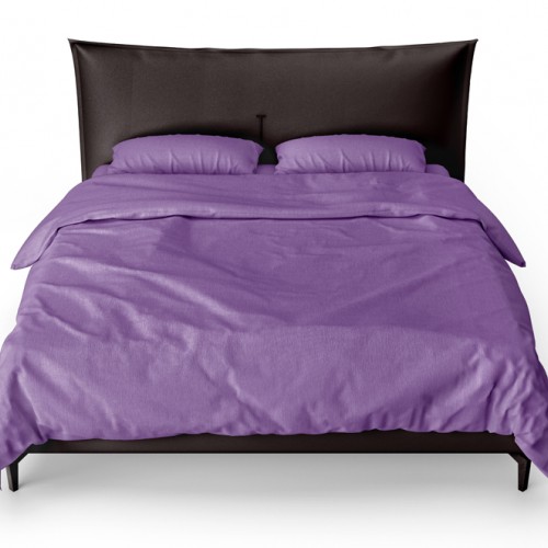 Queen size Fitted Sheet 170Χ200+30 100% Cotton Ideato Purple - 1712-13