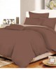 Σετ Σεντόνια ΚΟΜΒΟΣ Cotton Line Brown - Beige Μονόχρωμα με Φάσα Μονά 160x240