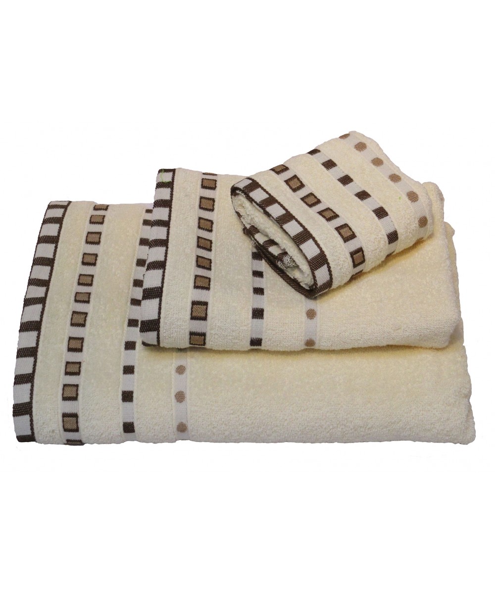 KOMBOS Pennie Towel 450gr/m2 Polka Dot Jacquard Cream Hand 30x50