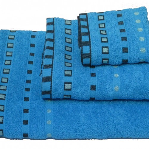 Towel KOMBOS Pennie 450gr/m2 Polka Dot Jacquard Turquoise Hand 30x50