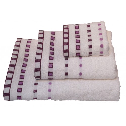 KOMBOS Pennie Towel 450g/m2 Polka Dot Jacquard White Face Towel 50x90