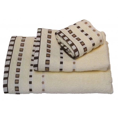 Towel KOMBOS Penniere 450gr/m2 Polka Dot Jacquard Face Cream 50x90