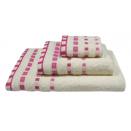 KOMBOS Pennie Towel 450g/m2 Polka Dot Jacquard Cream-Coral Body 70x140