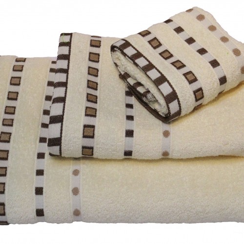 KOMBOS Pennie Towel 450g/m2 Polka Dot Jacquard Body Cream 70x140