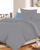 Duvet Cover KOMVOS Cotton Line Gray - Sky Blue Monochrome with Double Fascia 200x240