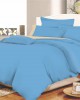 Duvet Cover KOMVOS Cotton Line Sky Blue - Beige Monochrome with Double Fascia 200x240