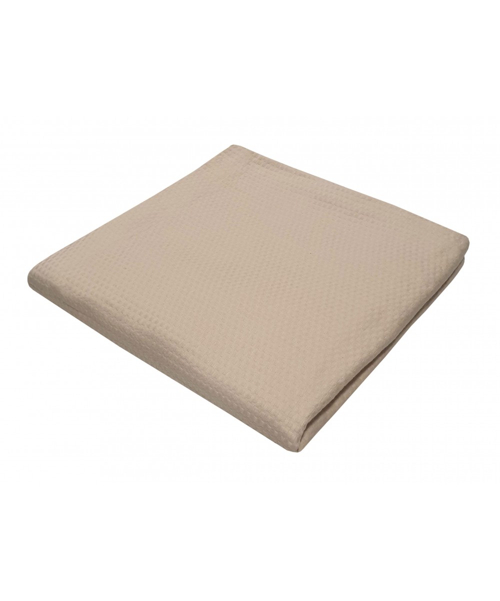 Le Blanc Sanforized Cotton Pique Blanket 100% Single 170x260 Beige