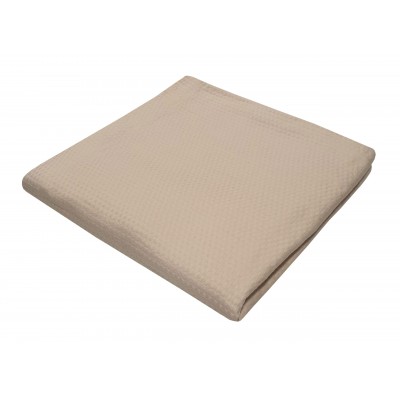 Le Blanc Sanforized Cotton Pique Blanket 100% Super Extra Double 240x260 Beige