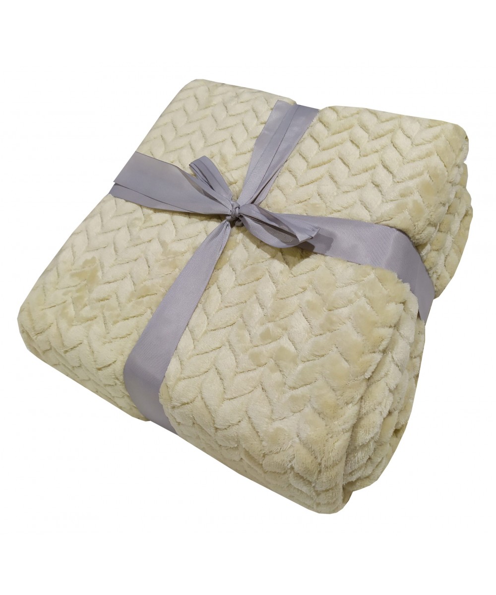 Κουβέρτα Le Blanc Velour Flannel Cream Διπλή 200x220 400gsm