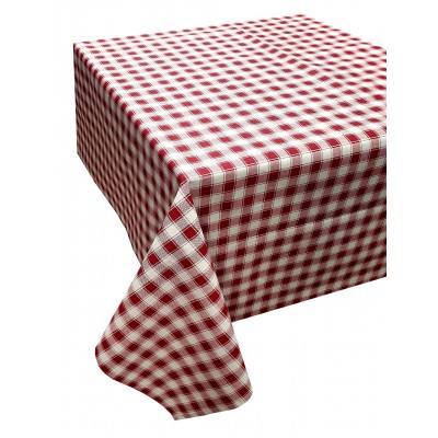 Tablecloth KOMBOS Plaid Polycotton Design-1 Red 140x180