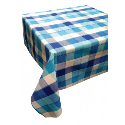 Tablecloth KOMBOS Plaid Polycotton Design-3 Turquoise 140x180