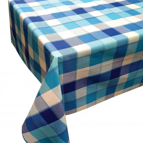 Tablecloth KOMBOS Plaid Polycotton Design-3 Turquoise 140x180