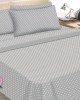 Σεντόνι Φανέλα ΚΟΜΒΟΣ Eμπριμέ Υπέρδιπλο 240x260 & 2 Μαξιλαροθήκες Dots Grey