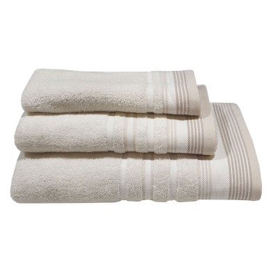 Πετσέτα ΚΟΜΒΟΣ Satin Stripe Πεννιέ 500γρ/m2 100%  Cotton Μπάνιου Sand 70x140