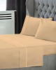 Le Blanc Sheet Set Monochrome with Polycotton Wick 50/50 TC144 Sand Single with elastic 100x200 35