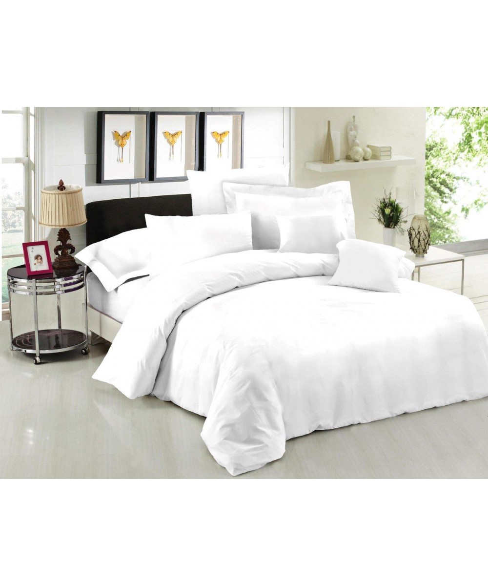 Sheet Single LeBlanc Monochrome Polycotton 50/50 TC144 White extra double with elastic 160x200 35