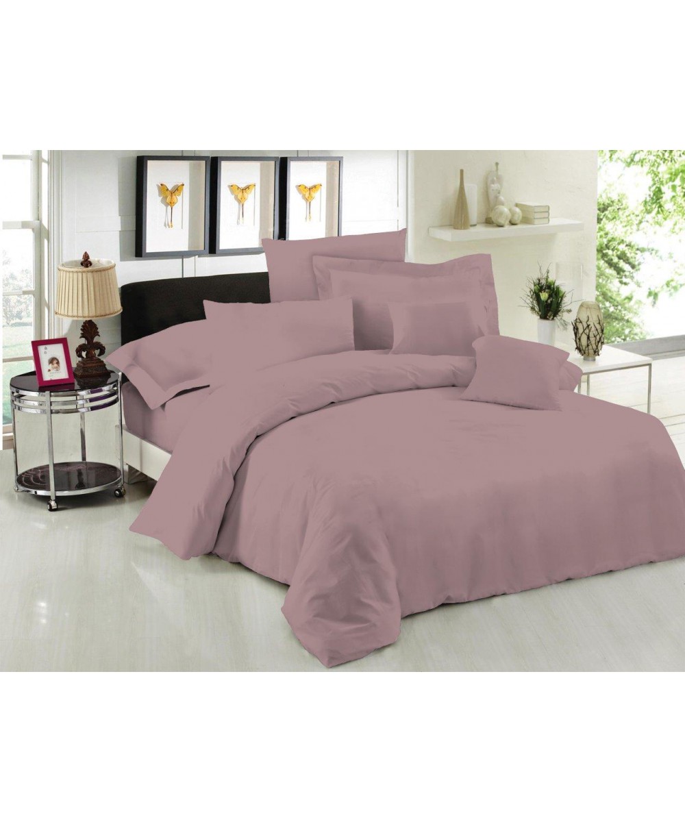 Sheet Single LeBlanc Monochrome Polycotton 50/50 TC144 Wood Rose extra double with elastic 160x200 35