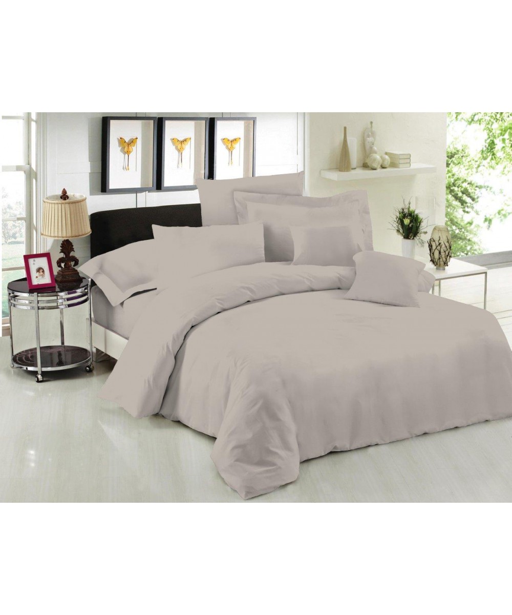 Sheet Single LeBlanc Monochrome Polycotton 50/50 TC144 Light Gray extra double with elastic 160x200 35