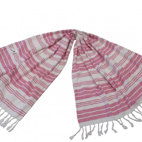 Beach Towel Pareo KOMBOS two-sided Pink Stripes 90x180
