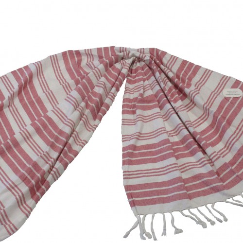 Beach Towel Pareo KOMBOS two-sided Red Stripes 90x180