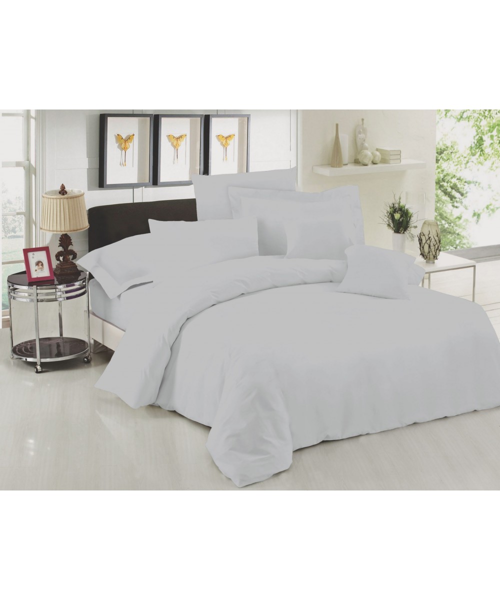Le Blanc Premium Cotton 100% Gray Sheet Set Single with elastic 100x200 33