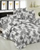 Σετ Σεντόνια Le Blanc Premium Cotton 100%  Leaves Grey Υπέρδιπλα με λάστιχο 160x200 33