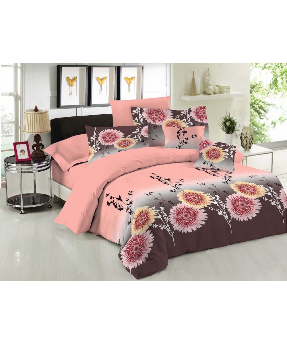 Σετ Πάπλωμα Le Blanc Premium Cotton 100%  Chrysanthemum Peach Μονό 160x240