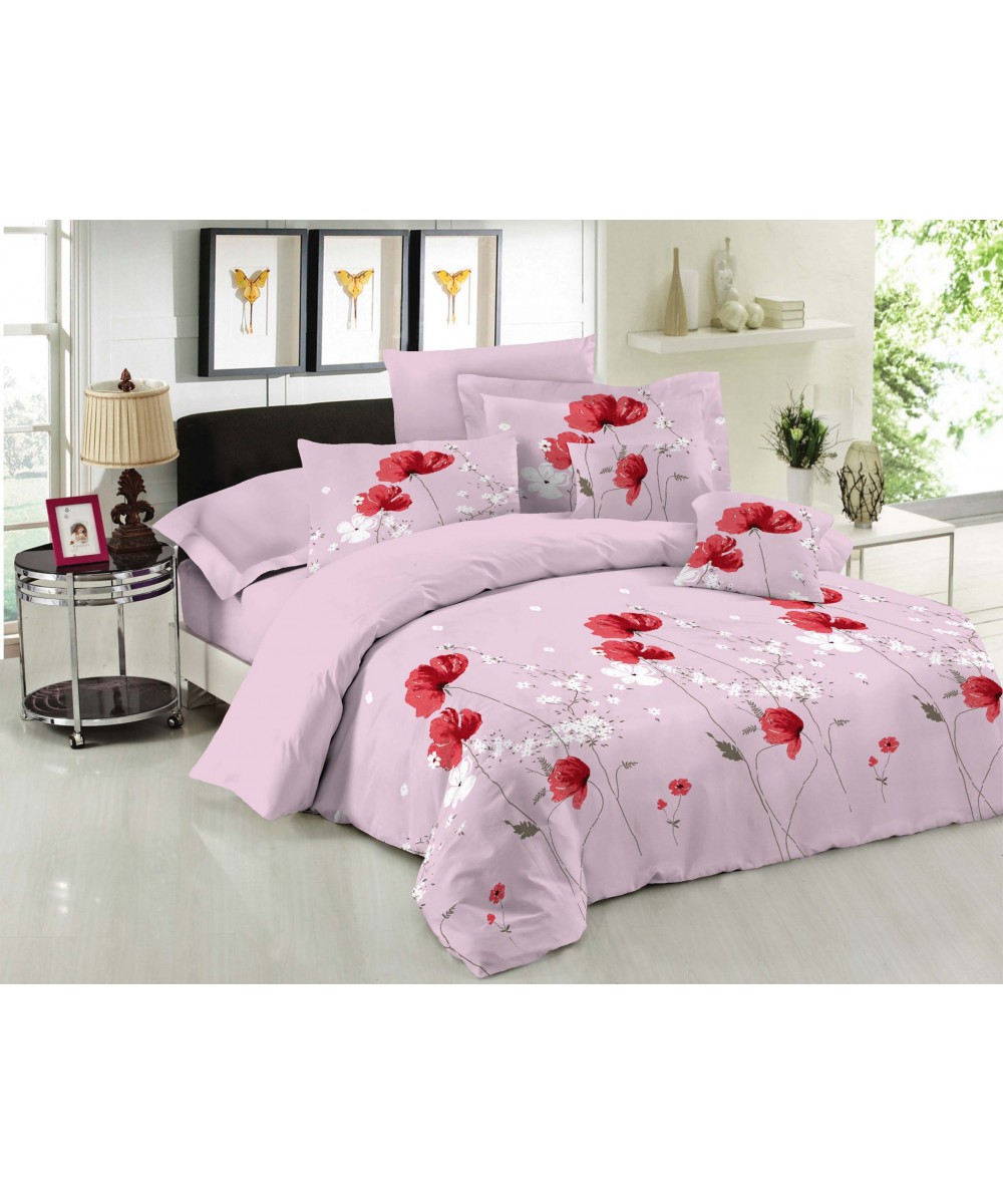 Le Blanc Premium Cotton 100% Anemone Pink Duvet Set Single 160x240