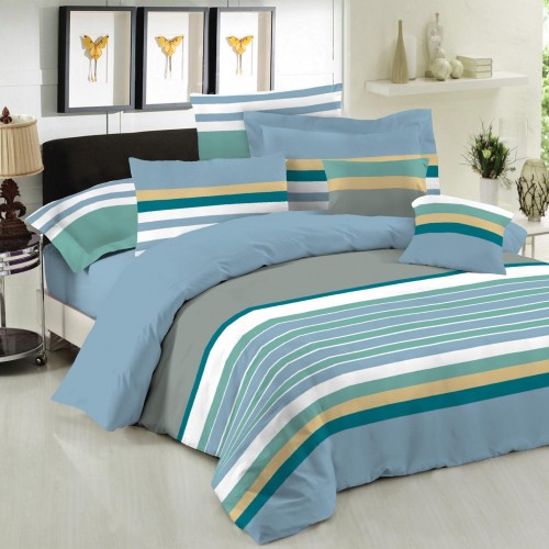 Le Blanc Premium Cotton 100% Nevada Blue Comforter Set Single 160x240